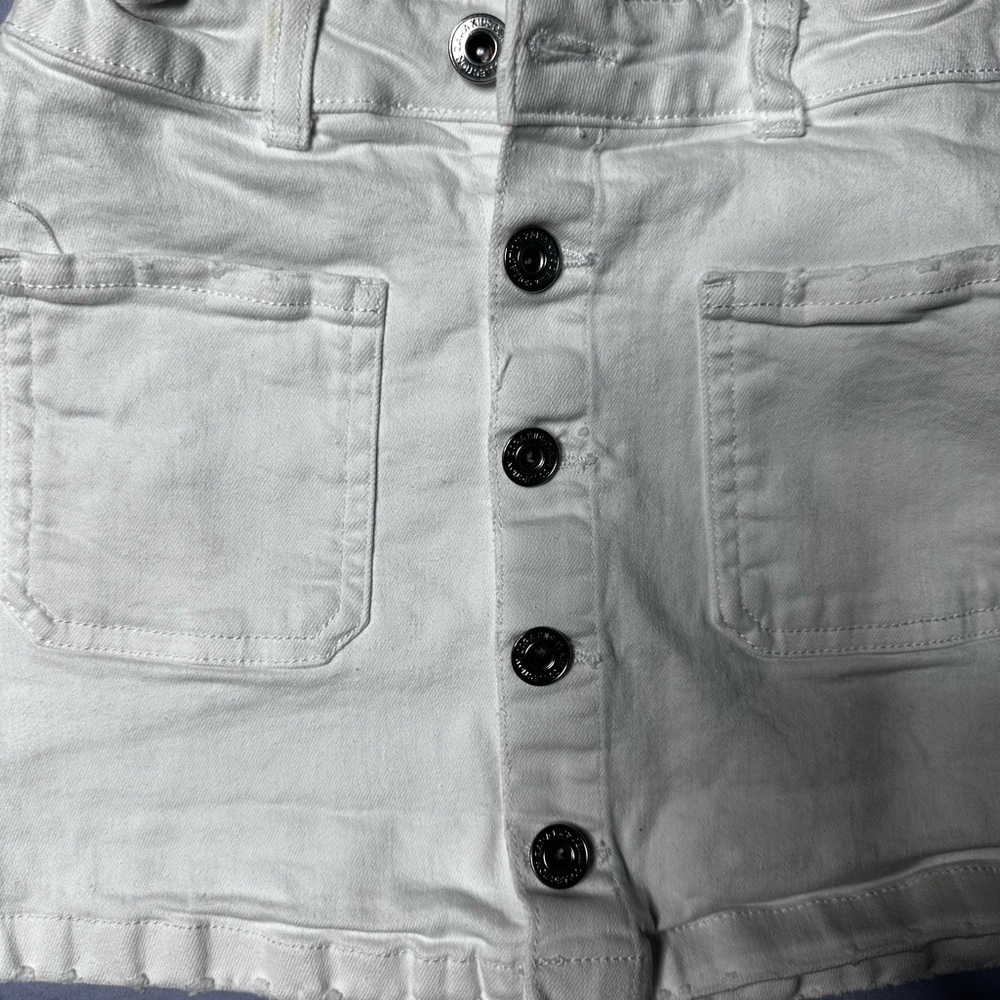 Zara Kids White Button-Front Mini Skirt - Picture 3 of 6